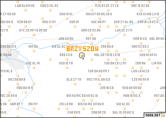 map of Brzyszów