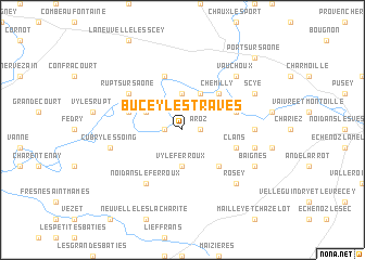 map of Bucey-lès-Traves