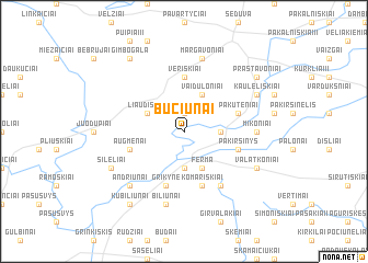 map of Bučiūnai