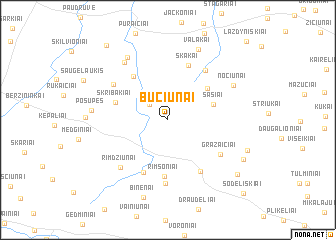 map of Bučiūnai