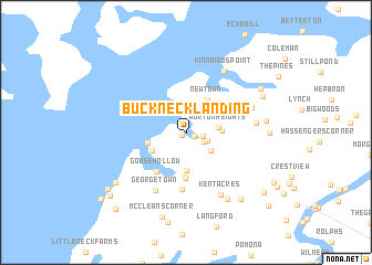 map of Buck Neck Landing