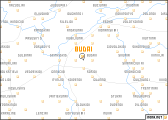 map of Būdai