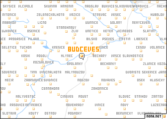 map of Budčeves