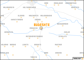 map of Bŭdeshte