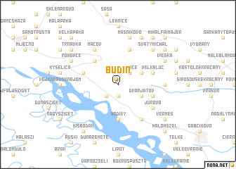 map of Budín