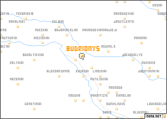 map of Budrionys