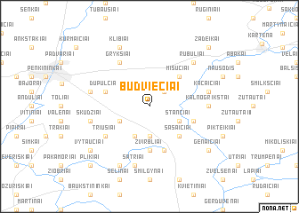 map of Būdviečiai