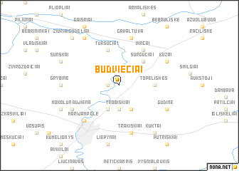 map of Būdviečiai