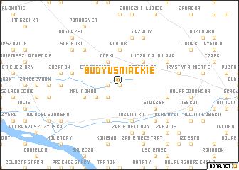 map of Budy Uśniackie