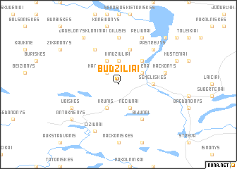 map of Būdziliai