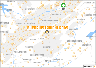 map of Buena Vista Highlands