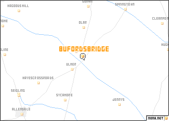 map of Bufords Bridge