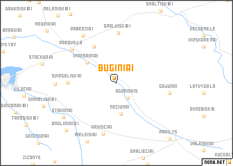 map of Būginiai