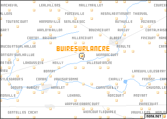 map of Buire-sur-lʼAncre
