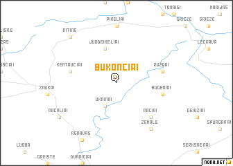 map of Bukončiai