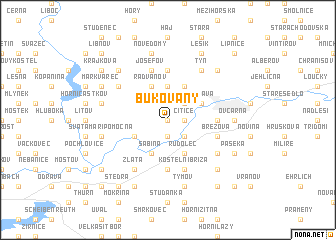 map of Bukovany