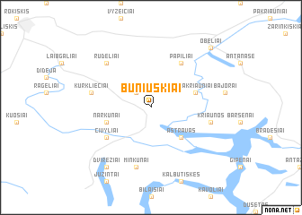 map of Buniuškiai