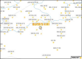 map of Burbiškiai