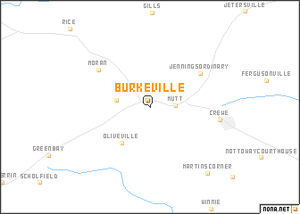 map of Burkeville
