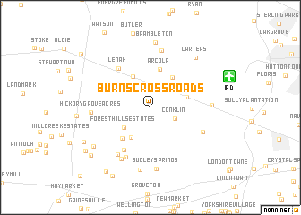 map of Burns Crossroads