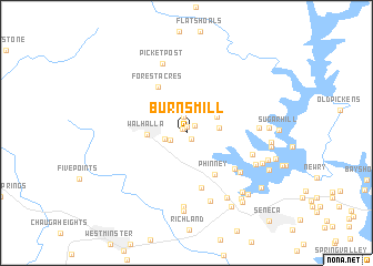 map of Burns Mill