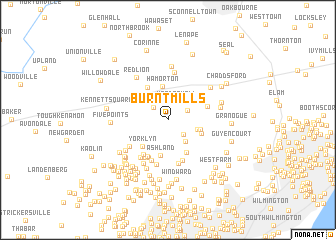 map of Burnt Mills