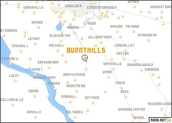 map of Burnt Mills