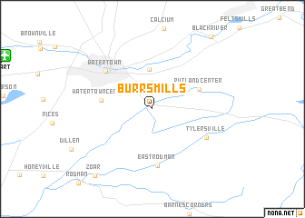 map of Burrs Mills