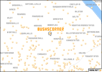 map of Bushs Corner