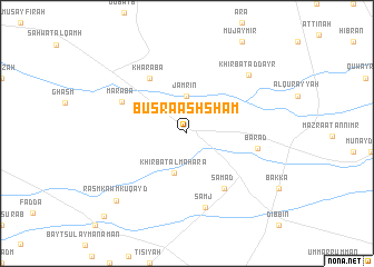 map of Buşrá ash Shām