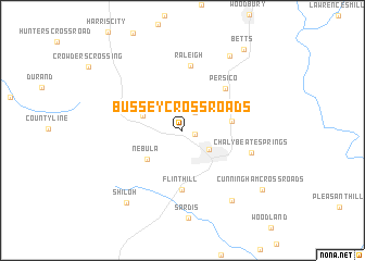 map of Bussey Crossroads
