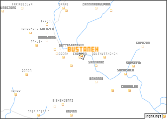 map of Būstāneh