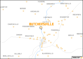 map of Butchersville