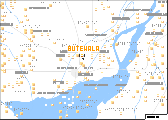 map of Būtewāla