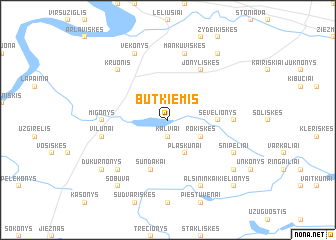 map of Būtkiemis