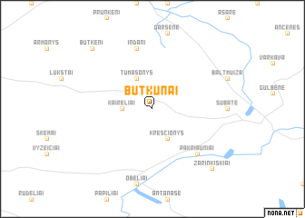 map of Butkūnai