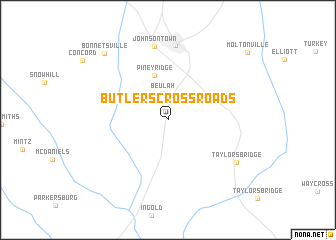 map of Butlers Crossroads