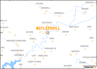 map of Butlers Mill