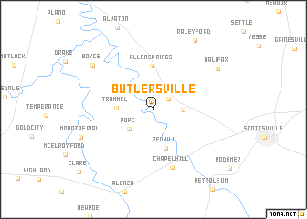 map of Butlersville