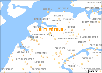 map of Butlertown