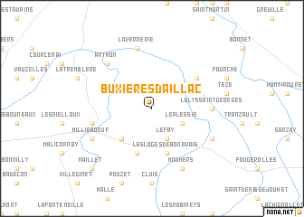 map of Buxières-dʼAillac
