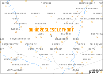 map of Buxières-lès-Clefmont