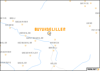 map of Büyükdeliller