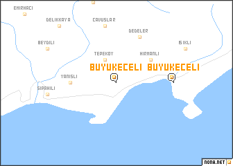 map of Büyükeceli