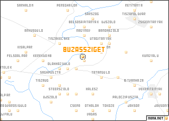 map of Búzássziget