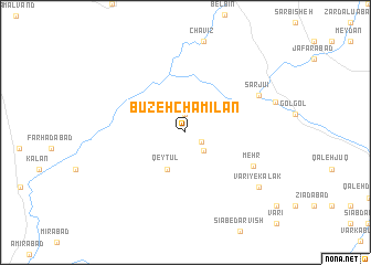 map of Būzeh Chamīlān