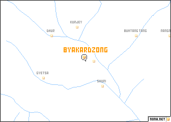 map of Byakar Dzong