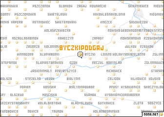 map of Byczki Podgaj