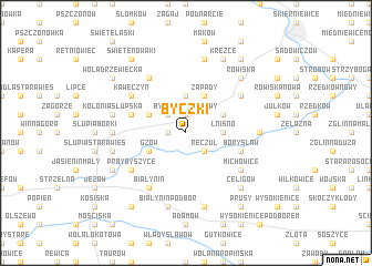 map of Byczki