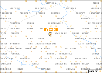 map of Byczów